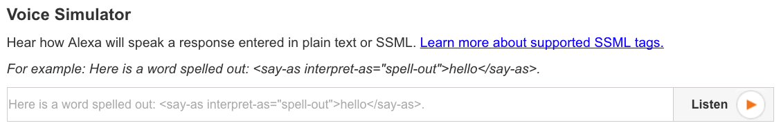 Voice Simulator on Amazon's Alexa Skills Kit used for functional testing.